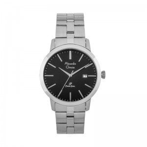 Alexandre Christie AC 1007 Silver Black Chain Man MDBSSBA